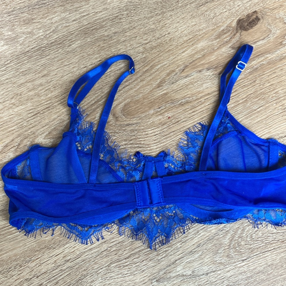 Sexy blue lace underwire, bra. 36 b lingerie - Picture 4 of 8